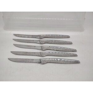 Lot of 5 JA Henckels 4" Stainless Steel Serrated Steak Knives 35199